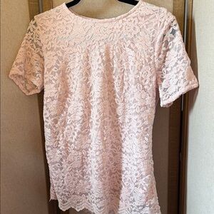 Teddi Rose Elegant Pink Lace Top Medium